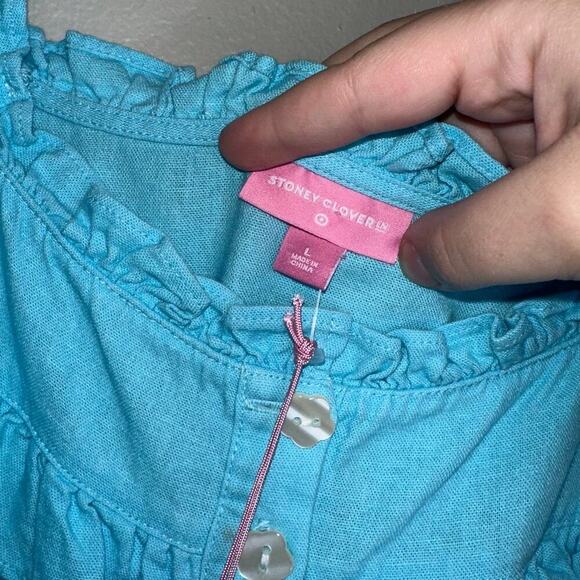 Stoney Clover x Target Puff Sleeve Square Neck Ruffle Mini Dress Blue L - Picture 4 of 7